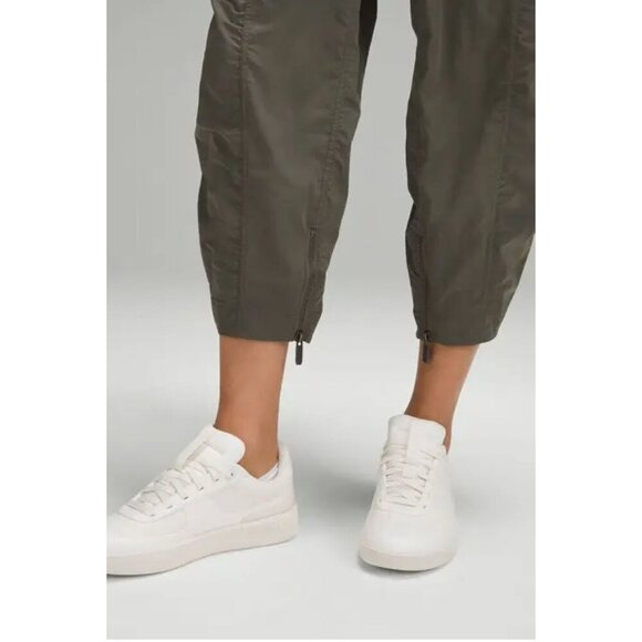Lululemon Front Zip Mid-rise Ruched Crop Pants Army Green-sz 12 - Picture 6 of 14